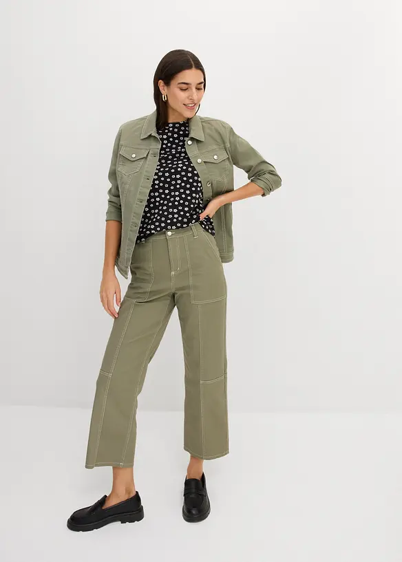 Topp (3-pack) i en mix av bomull och elastan, bonprix