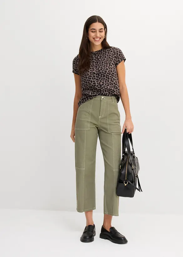 Topp (3-pack) i en mix av bomull och elastan, bonprix