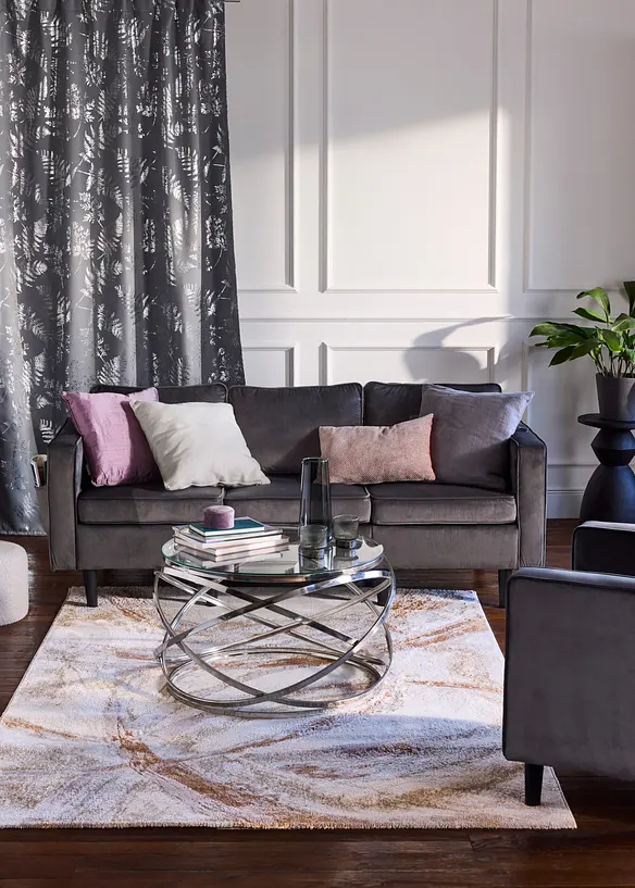 M&ouml;rkl&auml;ggande gardinl&auml;ngd med glansigt m&ouml;nster (1-pack), bonprix