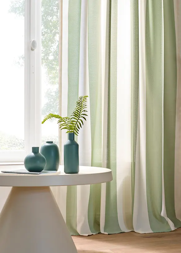 Randig gardinl&auml;ngd med &aring;tervunnen polyester, finns &auml;ven extra l&aring;ng (1-pack), bonprix