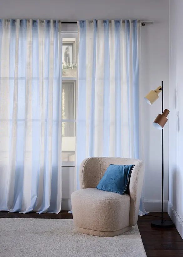 Randig gardinl&auml;ngd med &aring;tervunnen polyester, finns &auml;ven extra l&aring;ng (1-pack), bonprix