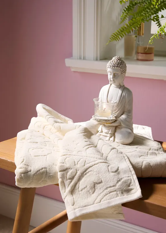 Bomullshandduk med strukturm&ouml;nster, bonprix