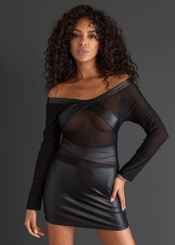 Kl&auml;nning i wetlook, bonprix