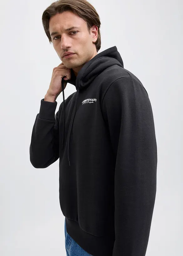 Sweatshirt med huva, avslappnad passform, JJ REBEL