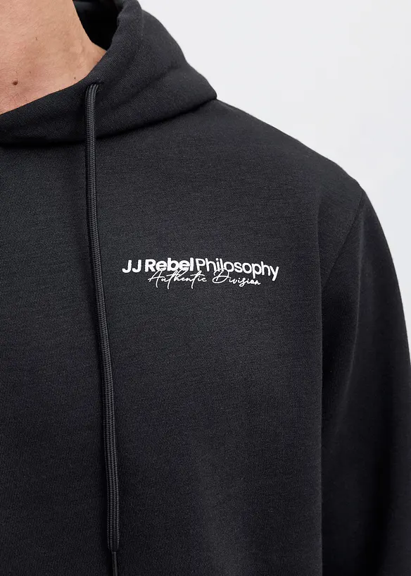 Sweatshirt med huva, avslappnad passform, JJ REBEL