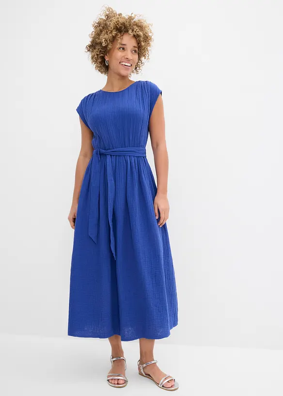 Kl&auml;nning i midil&auml;ngd, av ren bomull, bonprix