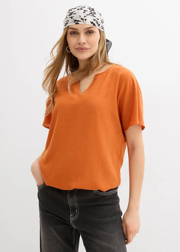 Oversizeblus med res&aring;r i nederkanten, bonprix