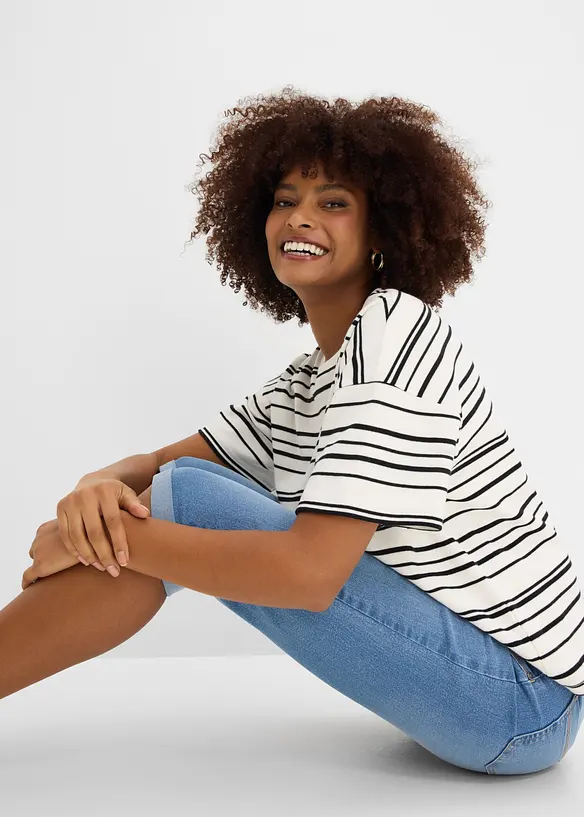 Straight Jeans Mid Waist, cropped, bonprix