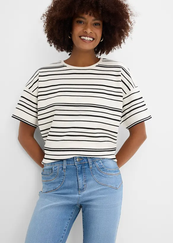 Straight Jeans Mid Waist, cropped, bonprix