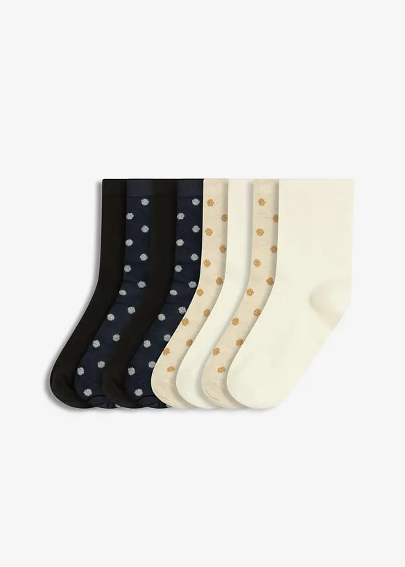 Strumpor med Lurex och ekologisk bomull (8-pack), bonprix
