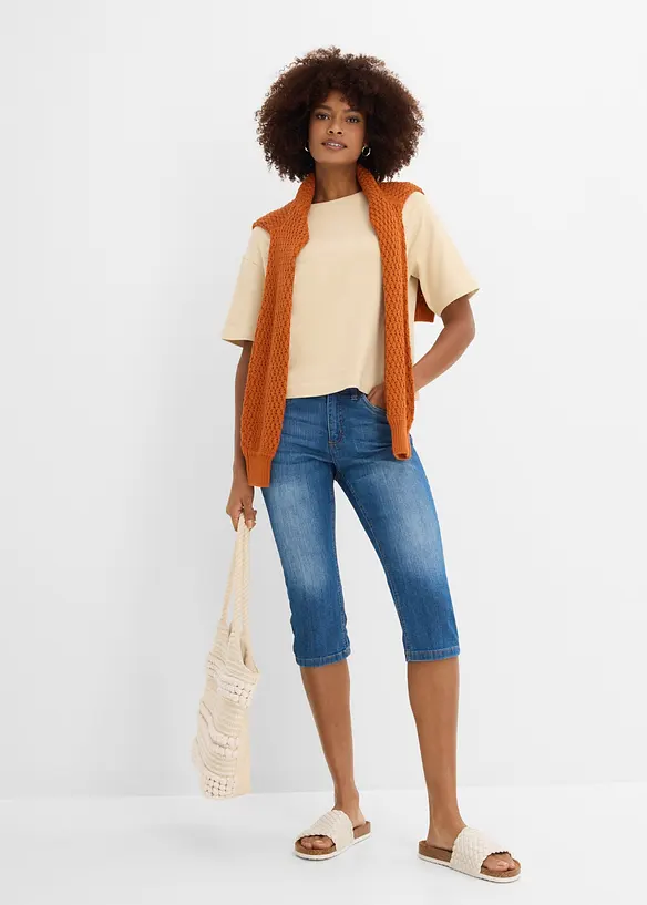 Slim Capri Jeans Mid Waist, bonprix