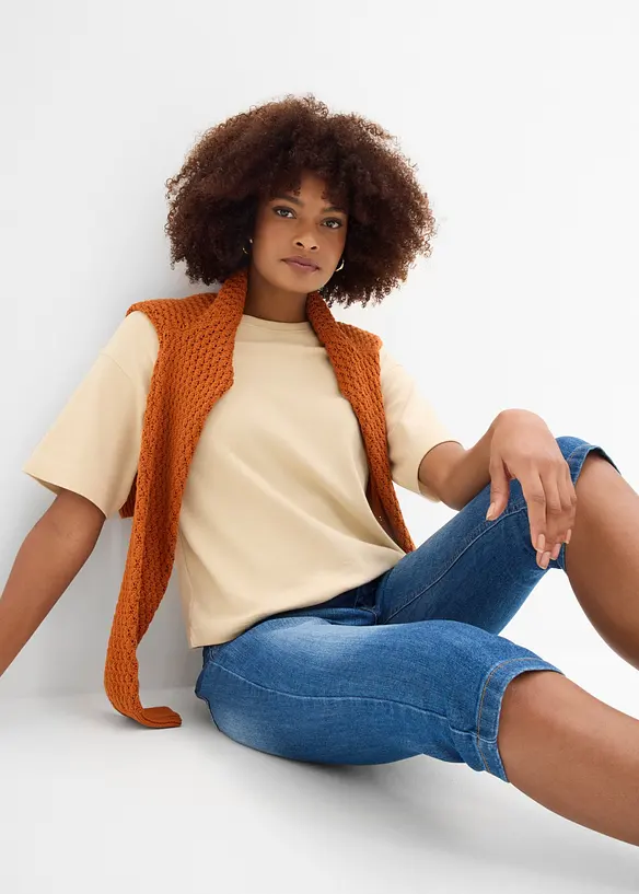 Slim Capri Jeans Mid Waist, bonprix