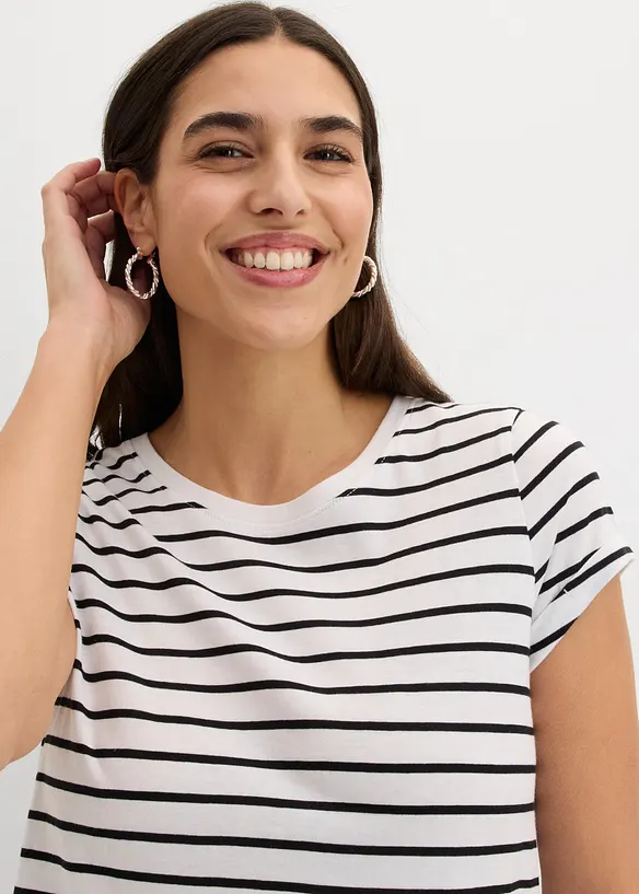 Jerseykl&auml;nning i bomull med sprund i sidorna (2-pack), bonprix