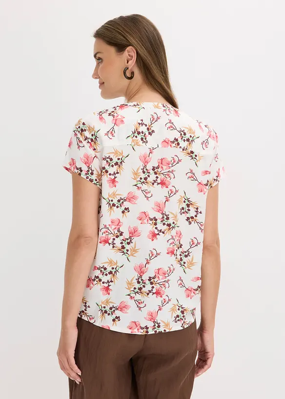 Kort&auml;rmad blus av ren viskos, bonprix