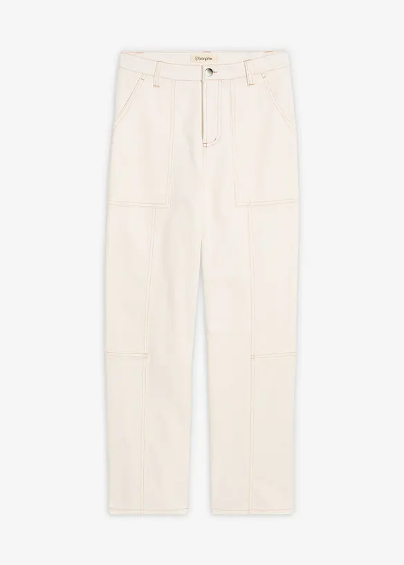 Twillbyxa i kortare modell av bomull med stretch, bonprix