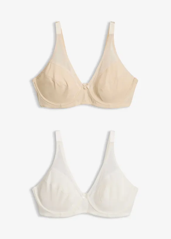 BH med bygel och mesh (2-pack), bonprix