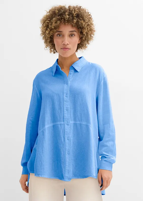 Oversizeblus av linnemix, bonprix