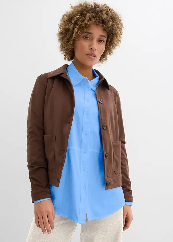 Oversizeblus av linnemix, bonprix