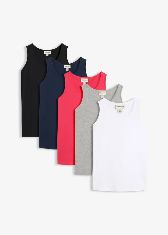 L&aring;ngt linne av bomull (5-pack), bonprix