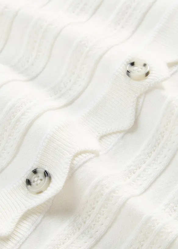 Kort h&aring;lm&ouml;nstrad cardigan, bonprix