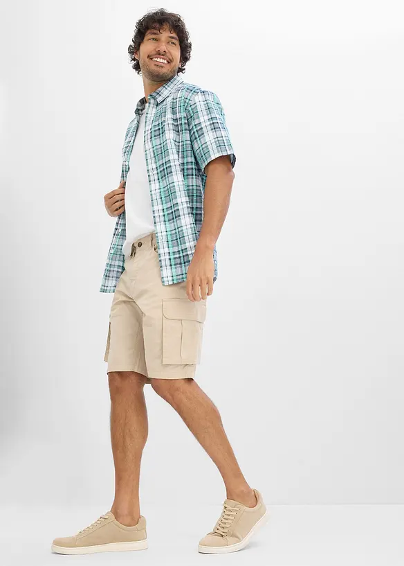 Kort&auml;rmad skjorta i b&auml;ckeb&ouml;lja av ren bomull, bonprix