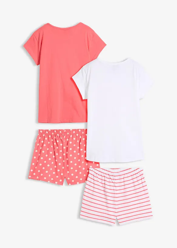 Pyjamas med shorts och korta &auml;rmar (4 delar), bonprix