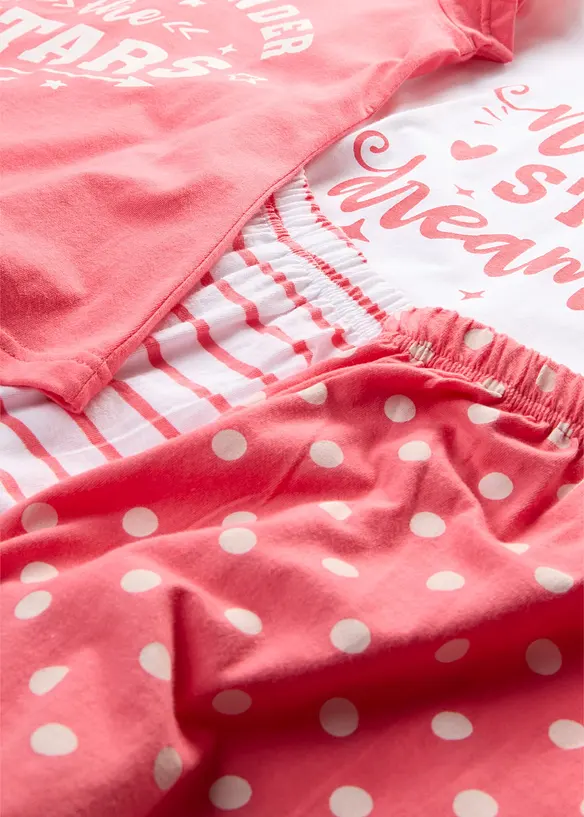 Pyjamas med shorts och korta &auml;rmar (4 delar), bonprix