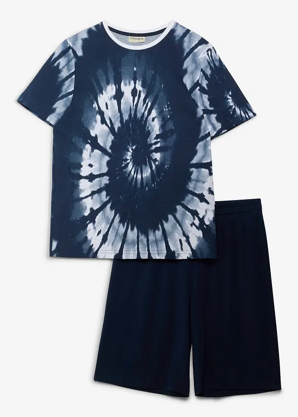 T-shirt och jerseyshorts i ekologisk bomull (2 delar), bonprix