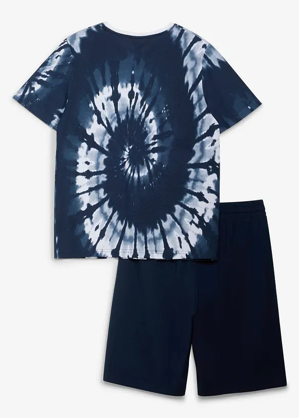T-shirt och jerseyshorts i ekologisk bomull (2 delar), bonprix