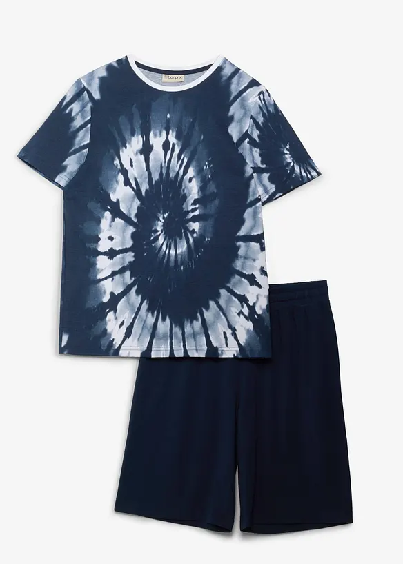 T-shirt och jerseyshorts i ekologisk bomull (2 delar), bonprix
