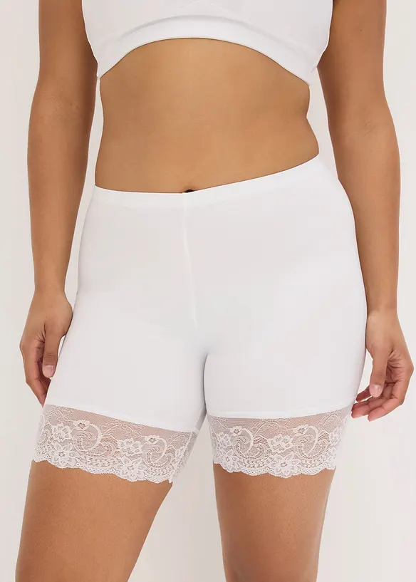 Cykelbyxa i svalkande polyamid och "anti skav"-ben i spets, bonprix