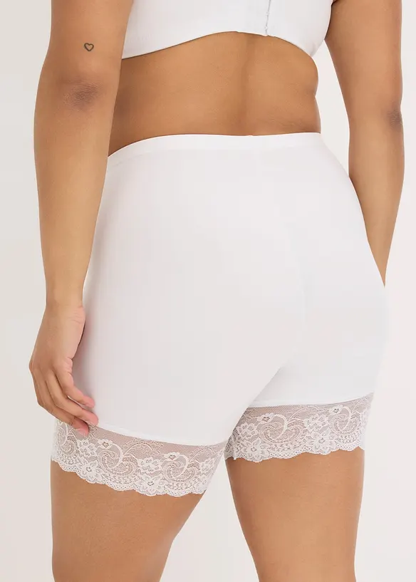 Cykelbyxa i svalkande polyamid och "anti skav"-ben i spets, bonprix