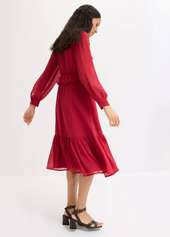 Chiffongkl&auml;nning med spets och volanger, bonprix