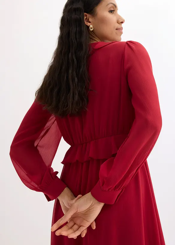 Chiffongkl&auml;nning med spets och volanger, bonprix