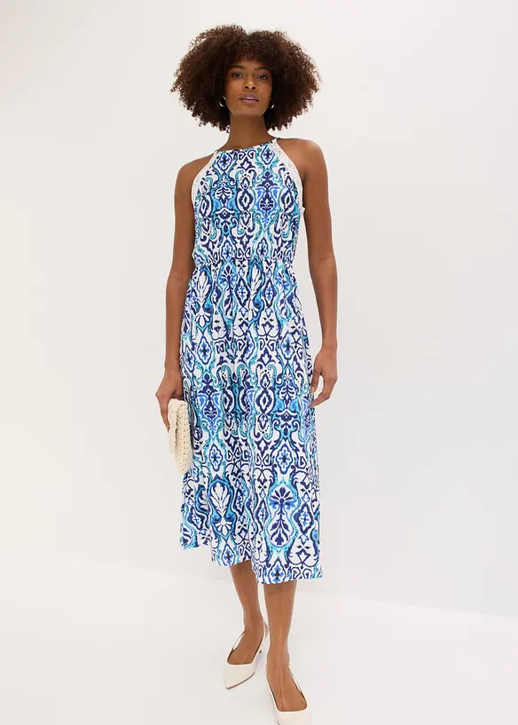 Mellanl&aring;ng kl&auml;nning med spets, bonprix