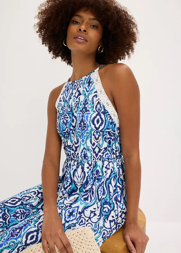 Mellanl&aring;ng kl&auml;nning med spets, bonprix