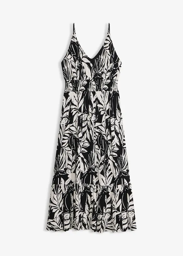 Kl&auml;nning med smala axelband i mjuk viskosmix, bonprix