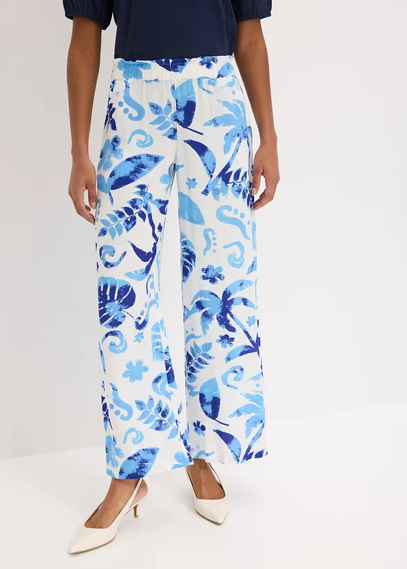 Vid byxa i viskos med struktur, bonprix