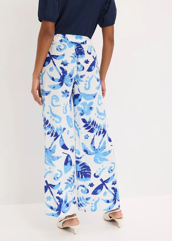 Vid byxa i viskos med struktur, bonprix