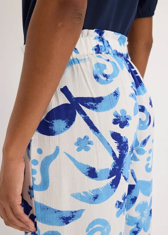 Vid byxa i viskos med struktur, bonprix