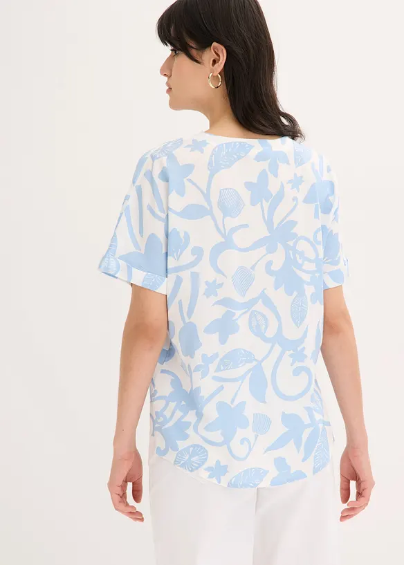 M&ouml;nstrad blustunika i f&ouml;ljsam viskos, bonprix