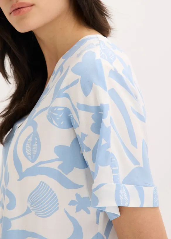 M&ouml;nstrad blustunika i f&ouml;ljsam viskos, bonprix