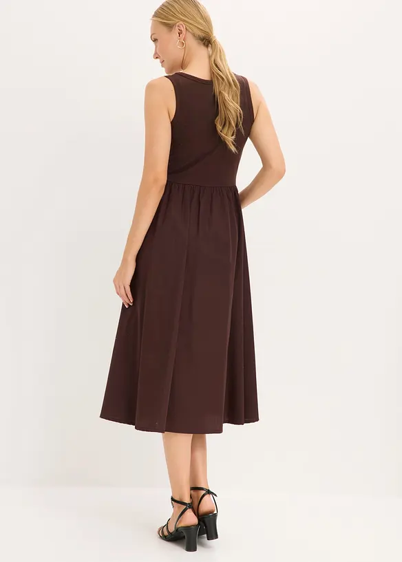 Jerseykl&auml;nning i materialmix, bonprix