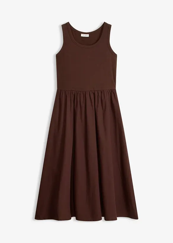 Jerseykl&auml;nning i materialmix, bonprix