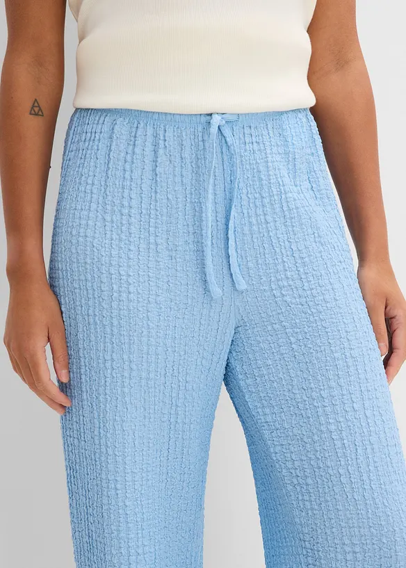 Vid byxa av kr&auml;pp med struktur, bonprix