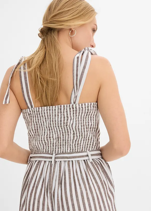 Jumpsuit i mix av bomull och lin, bonprix