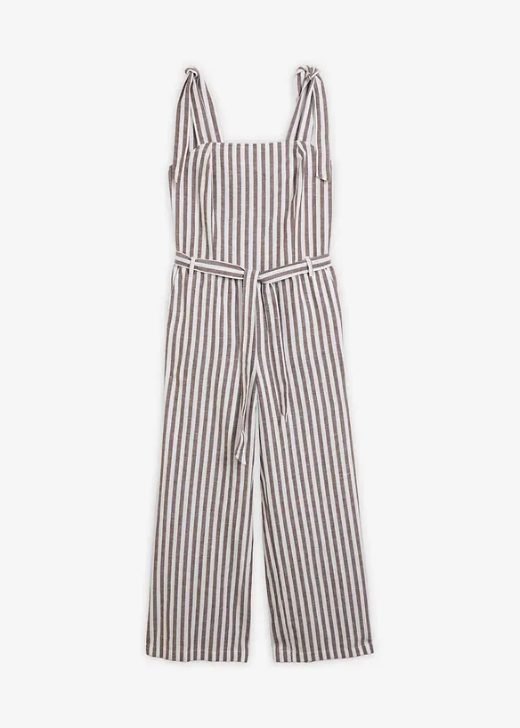 Jumpsuit i mix av bomull och lin, bonprix