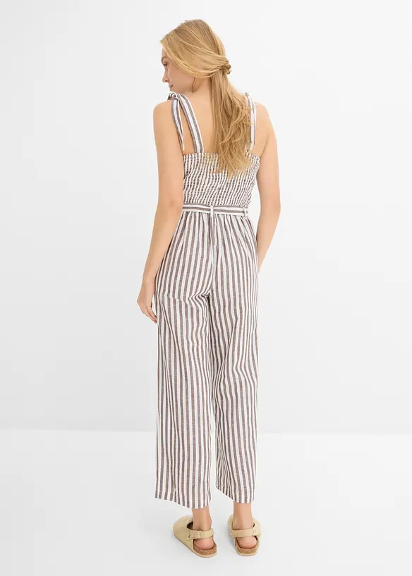 Jumpsuit i mix av bomull och lin, bonprix