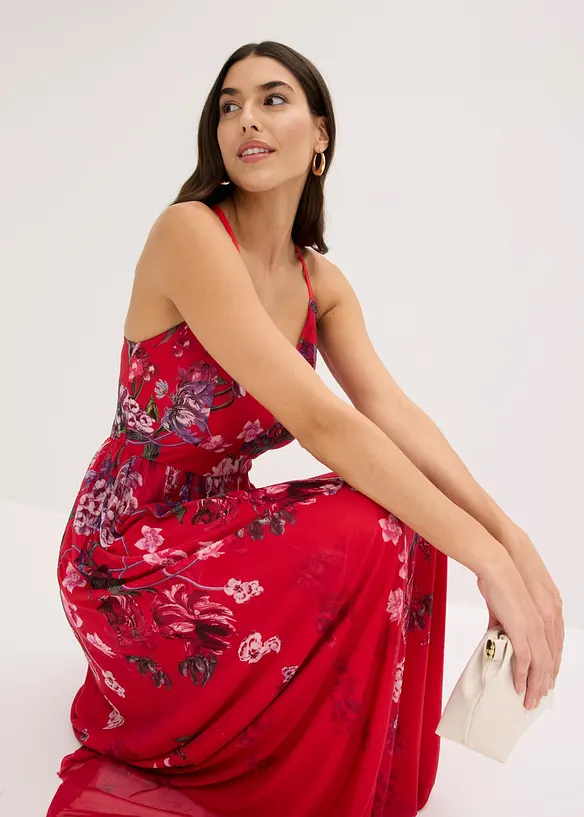 Maxikl&auml;nning i uts&ouml;kt tyll, med smala axelband, bonprix