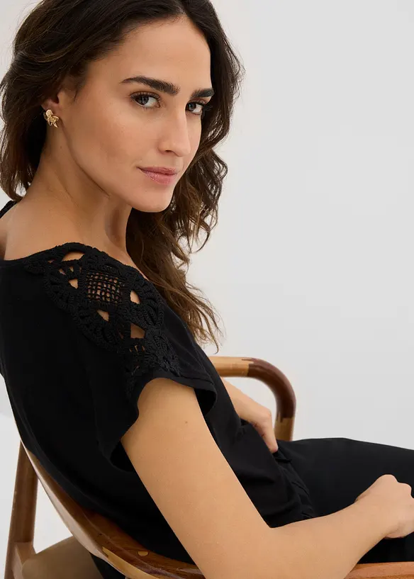 Topp med virkad inf&auml;llning, bonprix